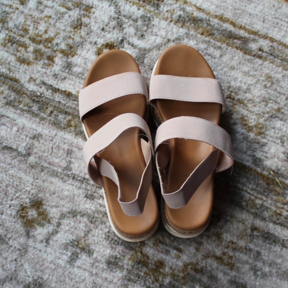 Madden Girl Beige Platform Sandals
